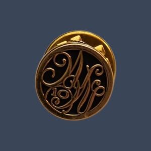 3/$30 Vtg Goldtone and Black Weight Watchers 10 Year Lapel Hat Tie Pin